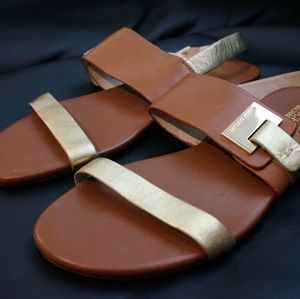Micharl Kors Leather Flat Sandals